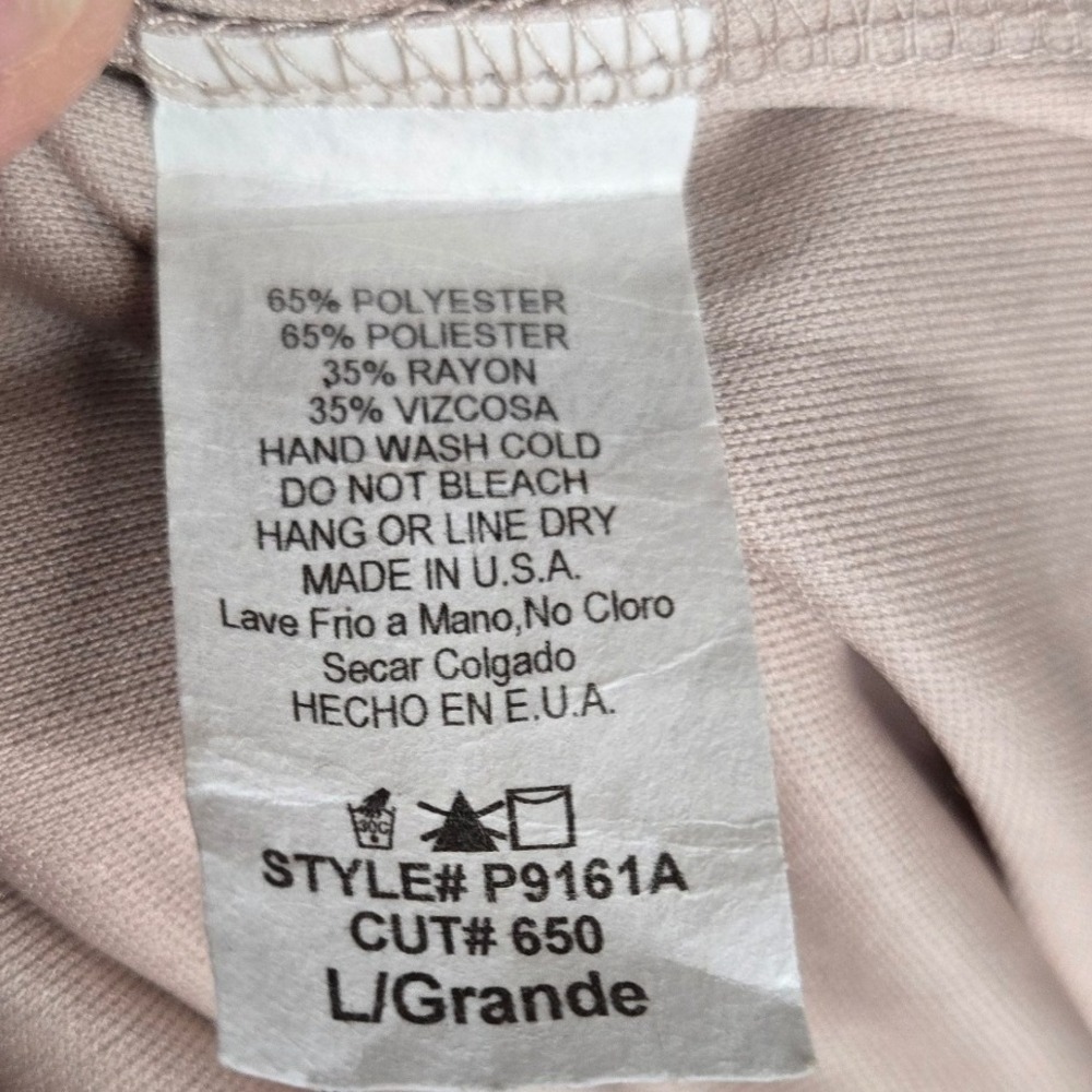 Mittoshop Sleeveless Wide Leg Halter Jumpsuit Taupe Blush Made in USA Large - Picture 8 of 8